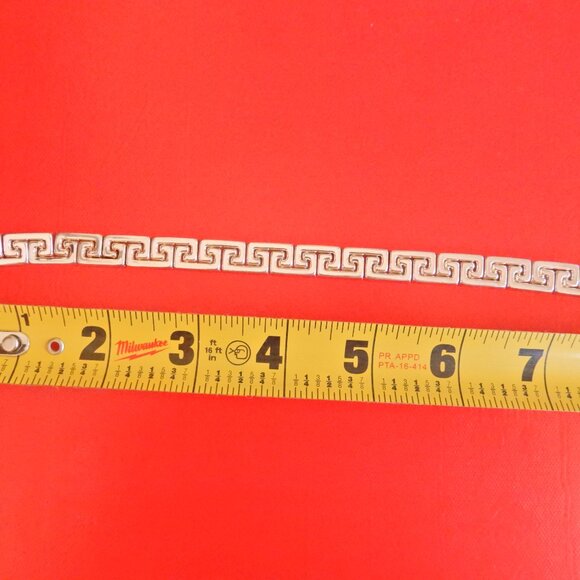 Mint Vtg.Millor Italy 925 Sterling Silver 23.06g Greek Key Bracelet Unisex - Picture 15 of 15